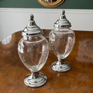 Vintage Watrous Sterling Apothecary jars